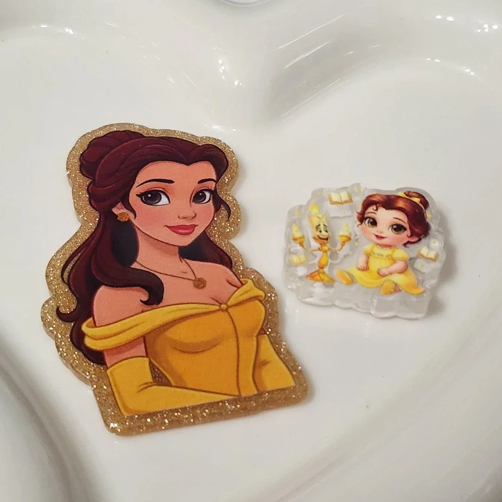 Princess Flatback Focal Bead Badge Keychain Jewelry Making Crafts Beaded Pen